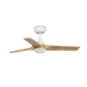 Ventilador de techo Faro Heywood S Blanco Pino Luz LED 90 cm