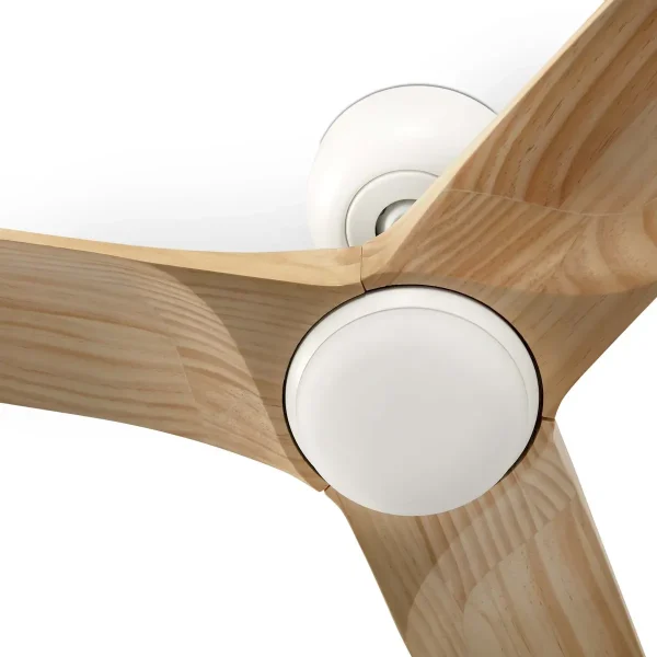 Ventilador de techo Faro Heywood S Blanco Pino Luz LED 90 cm