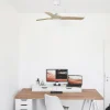 Ventilador de techo Faro Heywood S Blanco Pino Sin Luz 90 cm