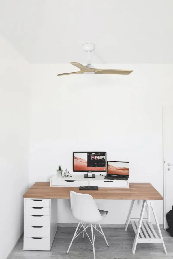 Ventilador de techo Faro Heywood S Blanco Pino Sin Luz 90 cm