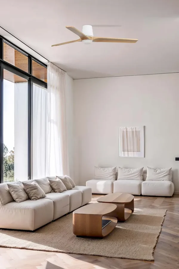 Ventilador de techo Faro Heywood-Tub L Blanco Pino Sin Luz 132 cm