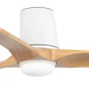 Ventilador de techo Faro Heywood-Tub S Blanco Pino Luz LED 90 cm