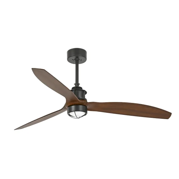 Ventilador de techo Faro Just Fan M Negro Nogal Luz LED 128 cm
