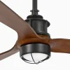 Ventilador de techo Faro Just Fan M Negro Nogal Luz LED 128 cm