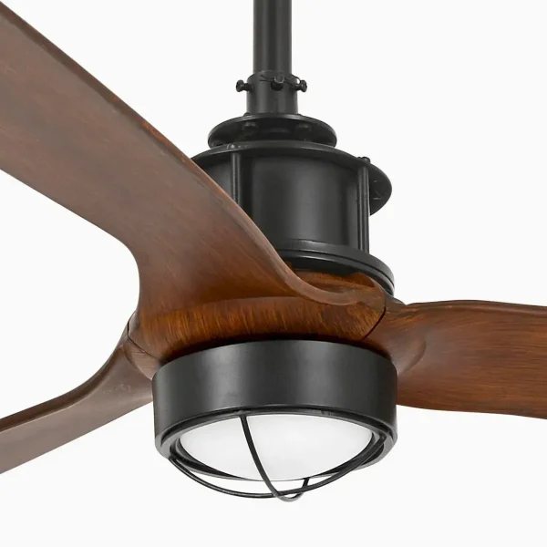 Ventilador de techo Faro Just Fan M Negro Nogal Luz LED 128 cm