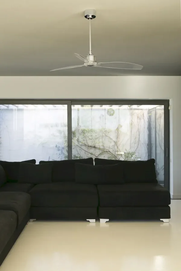 Ventilador Faro Just Fan M Cromo brillo Transparentes Sin Luz 128 cm