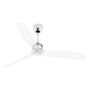 Ventilador Faro Just Fan M Cromo brillo Transparentes Sin Luz 128 cm