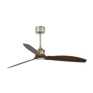 Ventilador Faro Just Fan M Oro envejecido Nogal Sin Luz 128 cm