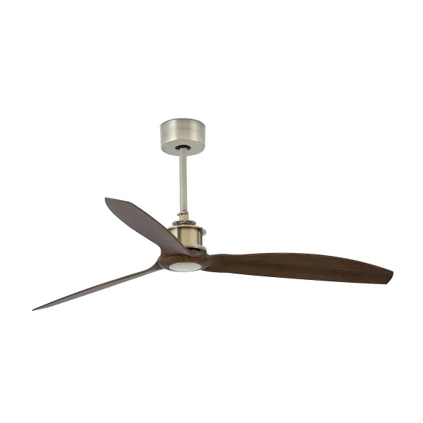 Ventilador Faro Just Fan M Oro envejecido Nogal Sin Luz 128 cm