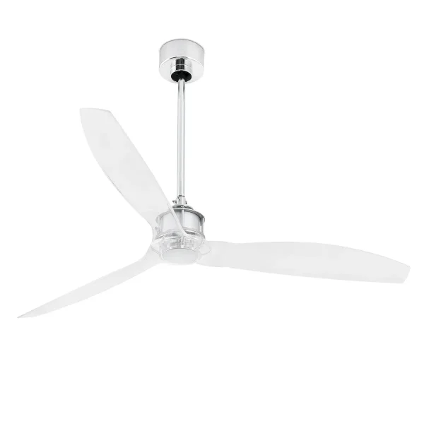 Ventilador Faro Just Fan M Cromo brillo Transparentes Sin Luz 128 cm