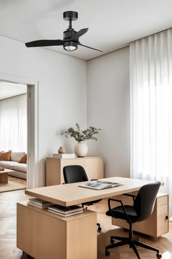 Ventilador de techo Faro Just Fan S Negro Negro Luz LED 81 cm
