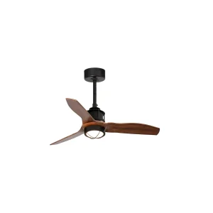 Ventilador de techo Faro Just Fan S Negro Nogal Luz LED 81 cm