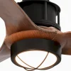 Ventilador de techo Faro Just Fan S Negro Nogal Luz LED 81 cm