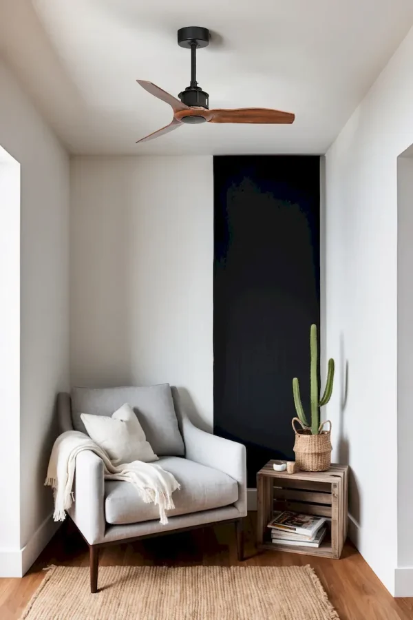 Ventilador de techo Faro Just Fan S Negro Nogal Sin Luz 81 cm