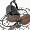 Ventilador de techo Faro Keiki M Negro Nogal Sin Luz 43 cm