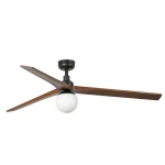 Ventilador de techo Faro Klim L Negro Nogal Con Luz 150 cm