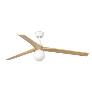 Ventilador de techo Faro Klim L Blanco Pino Con Luz 150 cm
