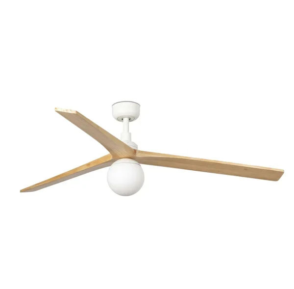 Ventilador de techo Faro Klim L Blanco Pino Con Luz 150 cm