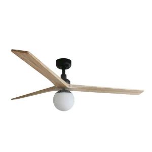 Ventilador de techo Faro Klim L Negro Pino Con Luz 150 cm