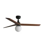 Ventilador de techo Faro Klim M Negro Nogal Con Luz 125 cm
