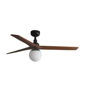 Ventilador de techo Faro Klim M Negro Nogal Con Luz 125 cm