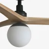 Ventilador de techo Faro Klim M Negro Pino Con Luz 125 cm