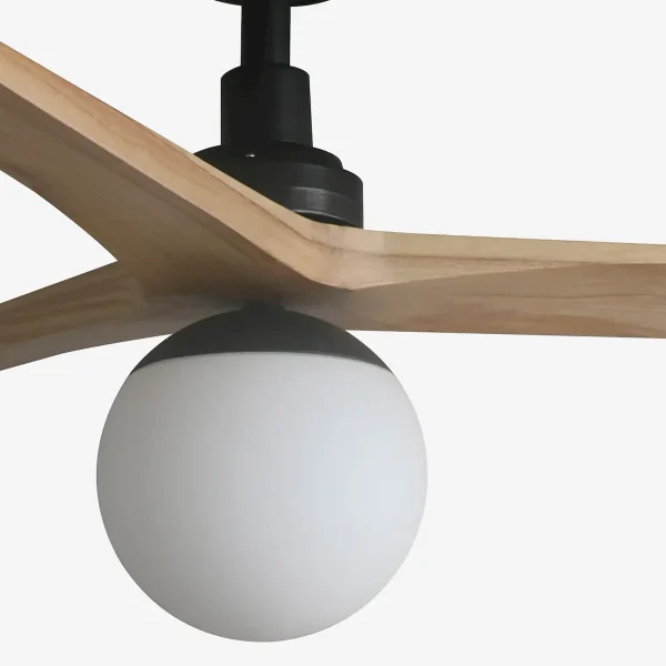 Ventilador de techo Faro Klim M Negro Pino Con Luz 125 cm