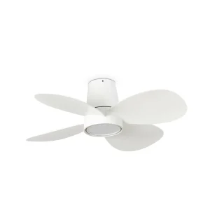 Ventilador de techo Faro Klover S Blanco Blanco Luz LED 80 cm