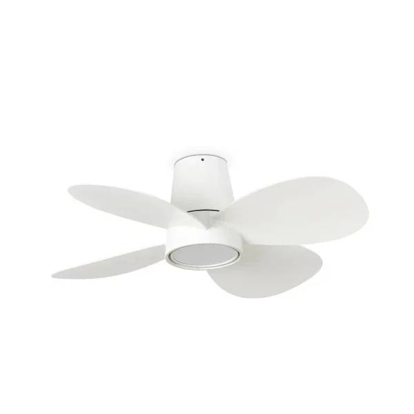 Ventilador de techo Faro Klover S Blanco Blanco Luz LED 80 cm
