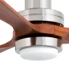 Ventilador Faro Lantau L Niquel satinado Nogal Luz LED 132 cm