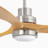 Ventilador de techo Faro Lantau L Niquel satinado Pino Luz LED 132 cm