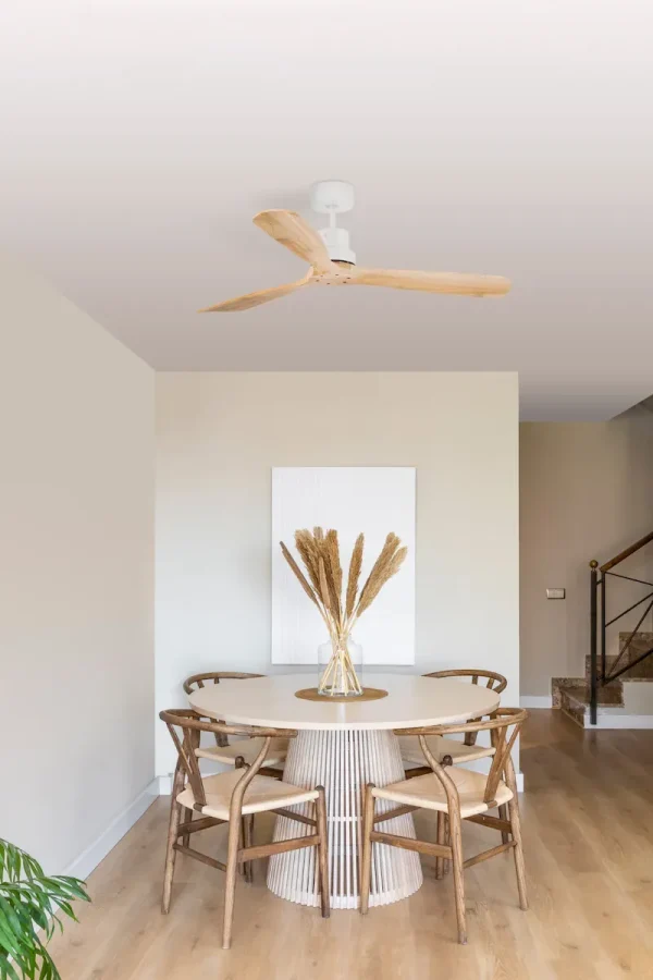 Ventilador de techo Faro Lantau L Blanco Pino Sin Luz 132 cm