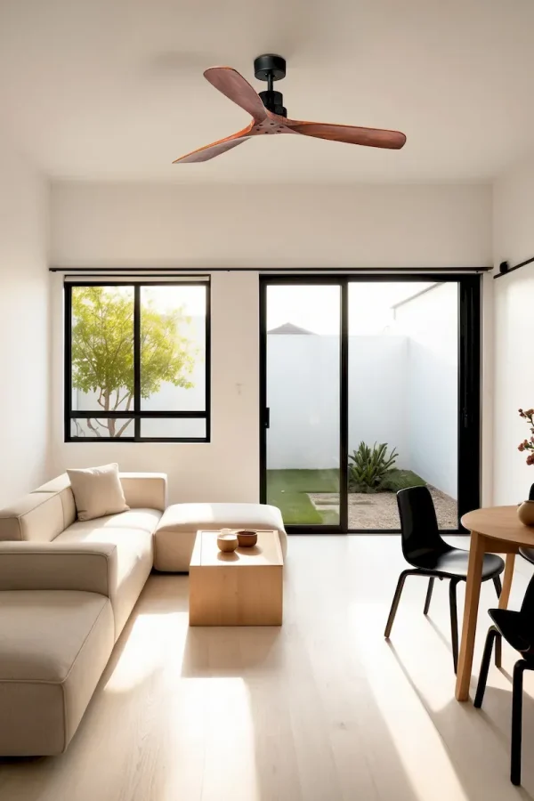 Ventilador de techo Faro Lantau L Negro Nogal Sin Luz 132 cm