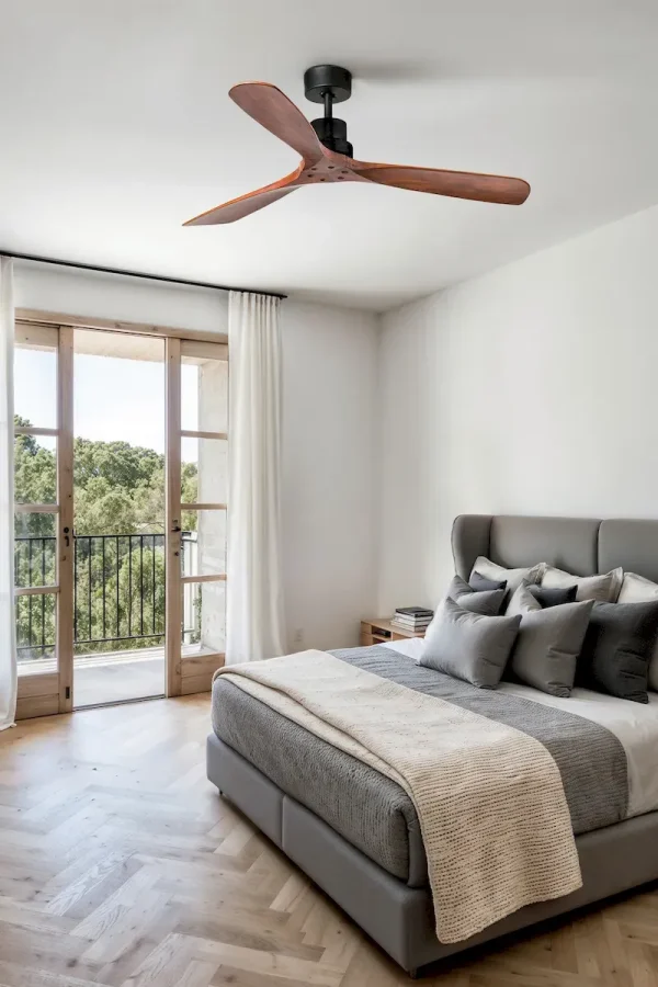 Ventilador de techo Faro Lantau L Negro Nogal Sin Luz 132 cm