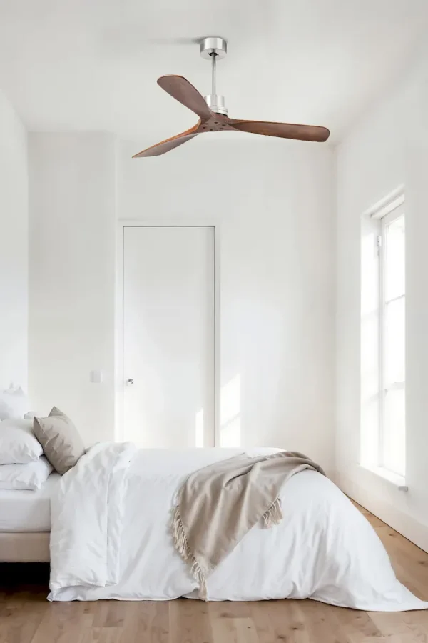 Ventilador Faro Lantau L Niquel satinado Nogal Sin Luz 132 cm