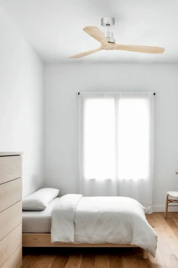 Ventilador de techo Faro Lantau L Niquel satinado Pino Sin Luz 132 cm