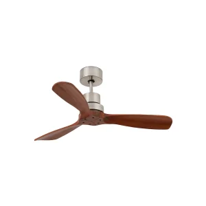 Ventilador de techo Lantau s Faro Barcelona metal niquel aspa nogal sin luz