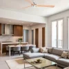 Ventilador Faro Lantau XL Niquel satinado Pino Luz LED 168 cm
