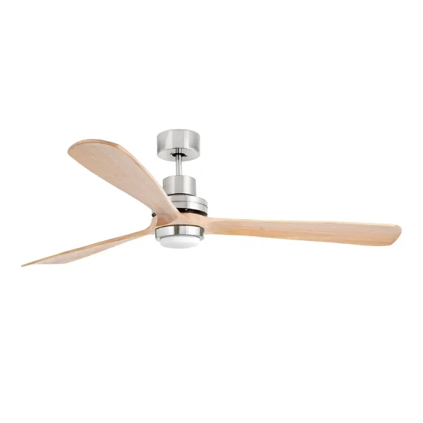 Ventilador Faro Lantau XL Niquel satinado Pino Luz LED 168 cm