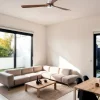 Ventilador Faro Lantau XL Niquel satinado Nogal Luz LED 168 cm