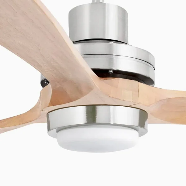 Ventilador Faro Lantau XL Niquel satinado Pino Luz LED 168 cm