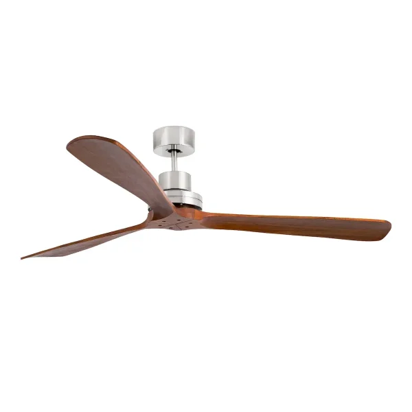 Ventilador Faro Lantau XL Niquel satinado Nogal Sin Luz 168 cm