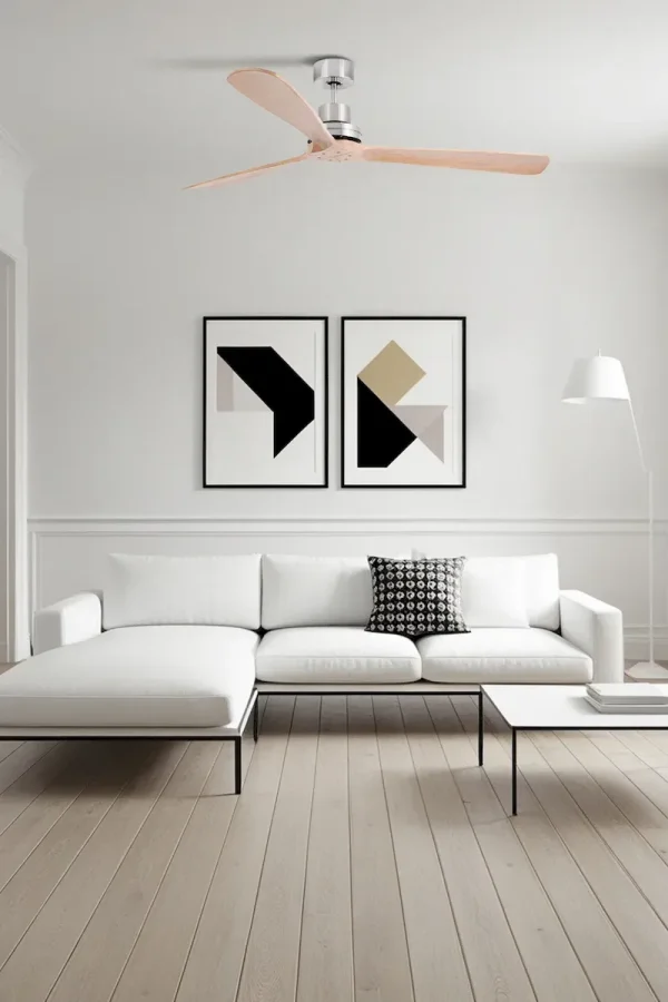 Ventilador Faro Lantau XL Niquel satinado Pino Sin Luz 168 cm