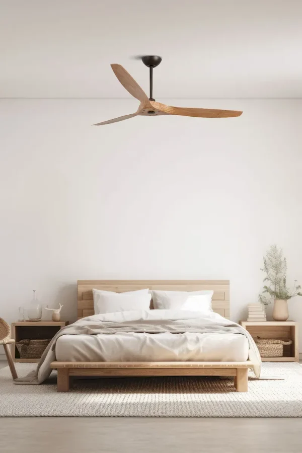Ventilador de techo Faro Morea L Marron oscuro Arce Sin Luz 152 cm