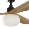 Ventilador de techo Faro Outwood L Marron Roble Con Luz 150 cm