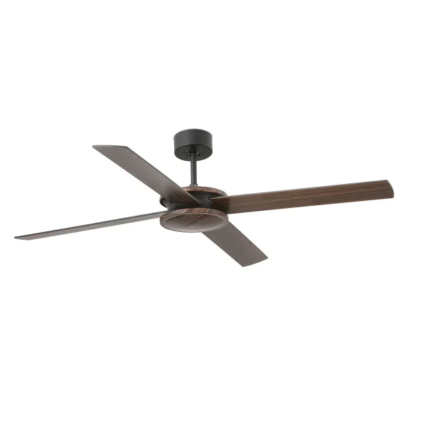 Ventilador Faro Polea L Marron oscuro nogal o marron oscuro Sin Luz 132 cm