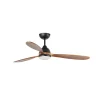 Ventilador de techo Faro Poros L Negro Nogal Luz LED 132 cm