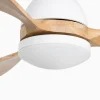 Ventilador de techo Faro Poros L Blanco Pino Luz LED 132 cm