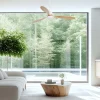 Ventilador de techo Faro Poros L Blanco Pino Luz LED 132 cm