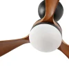 Ventilador de techo Faro Poros L Negro Nogal Luz LED 132 cm